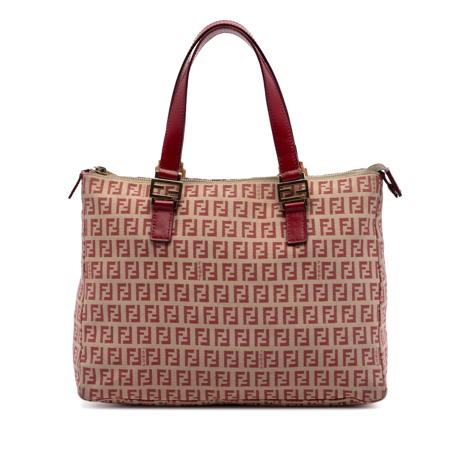 Fendi Zucchino Beige Canvas Tote Bag: Fendi Zucchino Beige Canvas Tote Bag This Fendi Zucchino Canvas Tote features a beige canvas body with the iconic Zucchino pattern, flat leather handles, a top zip closure, and an interior slip pocket