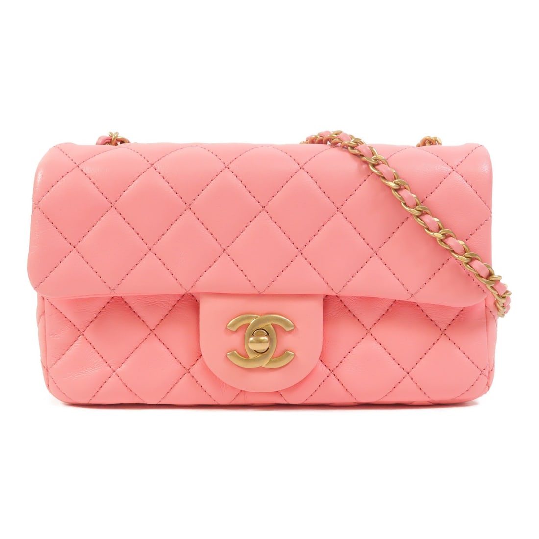 CHANEL Classic 20 Pink Lambskin Shoulder Bag GHW Ball Chain (1 of 16)