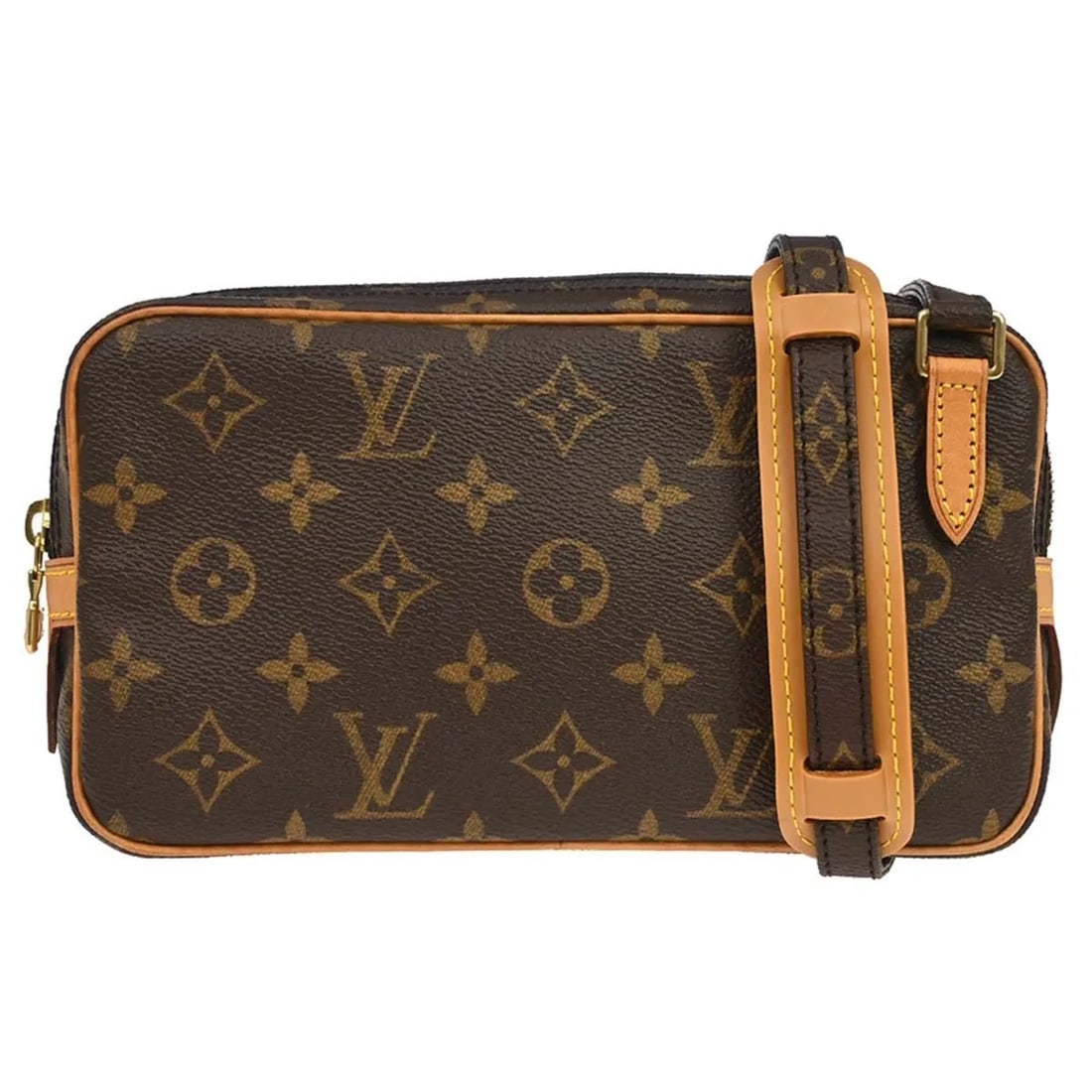 Louis Vuitton Pochette Marly Bandouliere Brown Canvas Shoulder Bag: Louis Vuitton Pochette Marly Bandouliere Brown Canvas Shoulder Bag Louis Vuitton Pochette Marly Bandouliere in brown monogram canvas. This unisex bag is made in France and is presented in very good co
