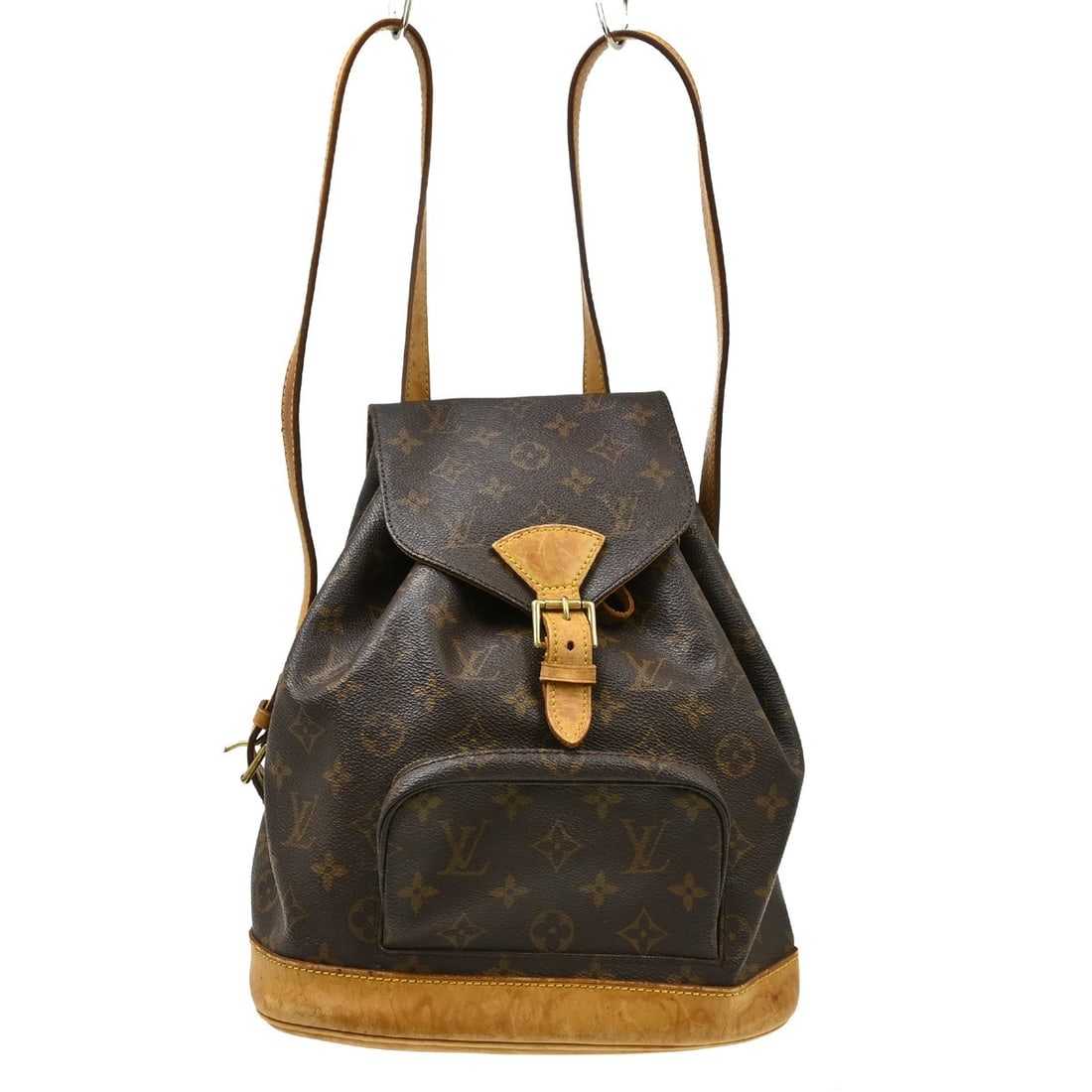 Louis Vuitton Montsouris MM Monogram Canvas Backpack M51136: Louis Vuitton Montsouris MM Monogram Canvas Backpack M51136 Vintage Louis Vuitton Montsouris MM backpack bag in brown monogram canvas with leather trim. This medium backpack features a flap buckle and