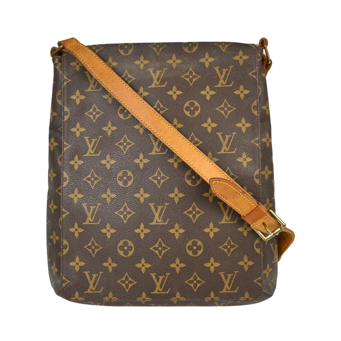 Louis Vuitton Musette Monogram Canvas Shoulder Bag M51256: Louis Vuitton Musette Monogram Canvas Shoulder Bag M51256 Vintage Louis Vuitton Musette shoulder bag in brown Monogram canvas with leather strap and zip closure. This women's medium bag is made in Fra