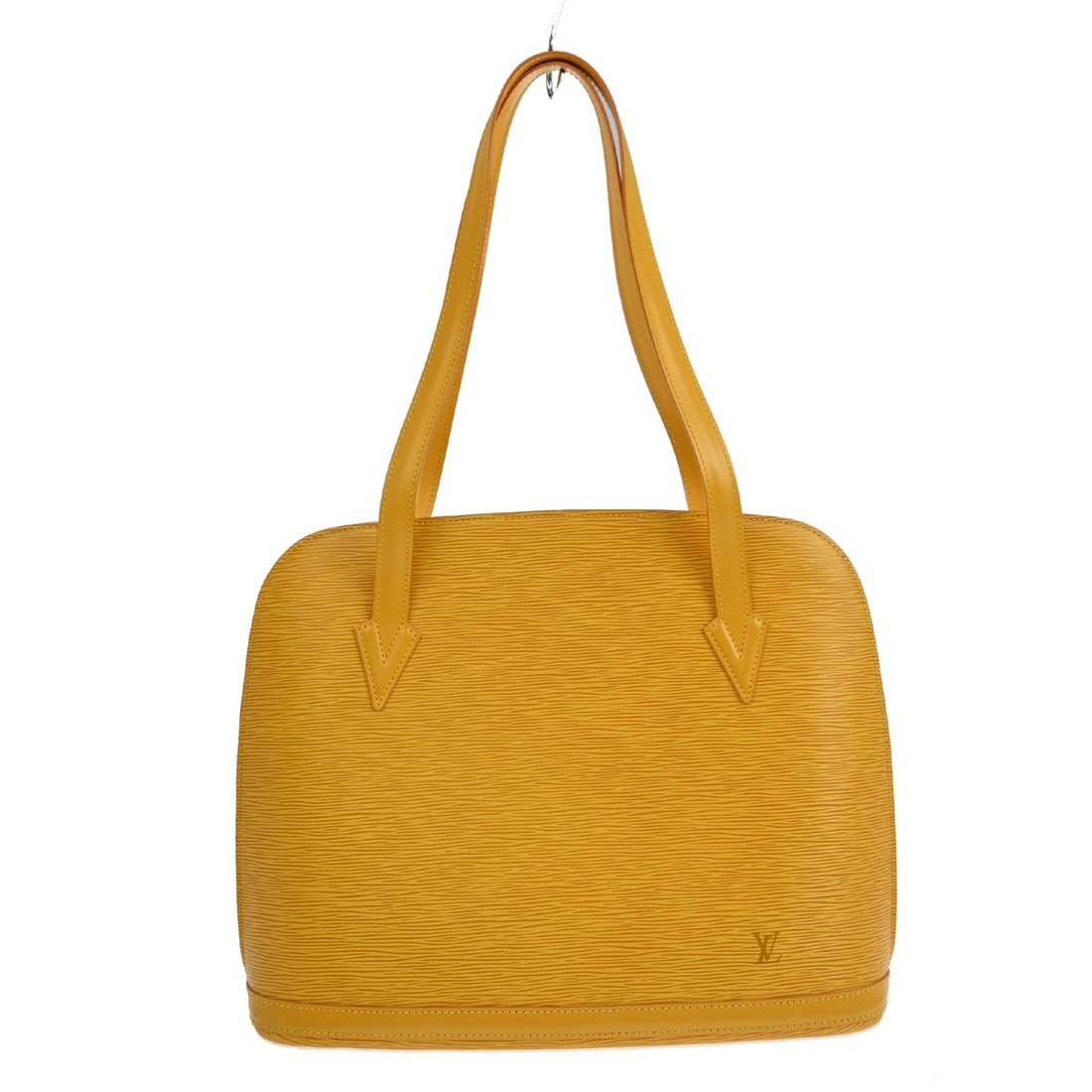 Louis Vuitton Lussac Epi Leather Shoulder Bag Yellow M52289: Louis Vuitton Lussac Epi Leather Shoulder Bag Yellow M52289 Vintage Louis Vuitton Lussac shoulder bag in yellow Epi leather with double handles and a zip closure. This medium bag features an Alcantara