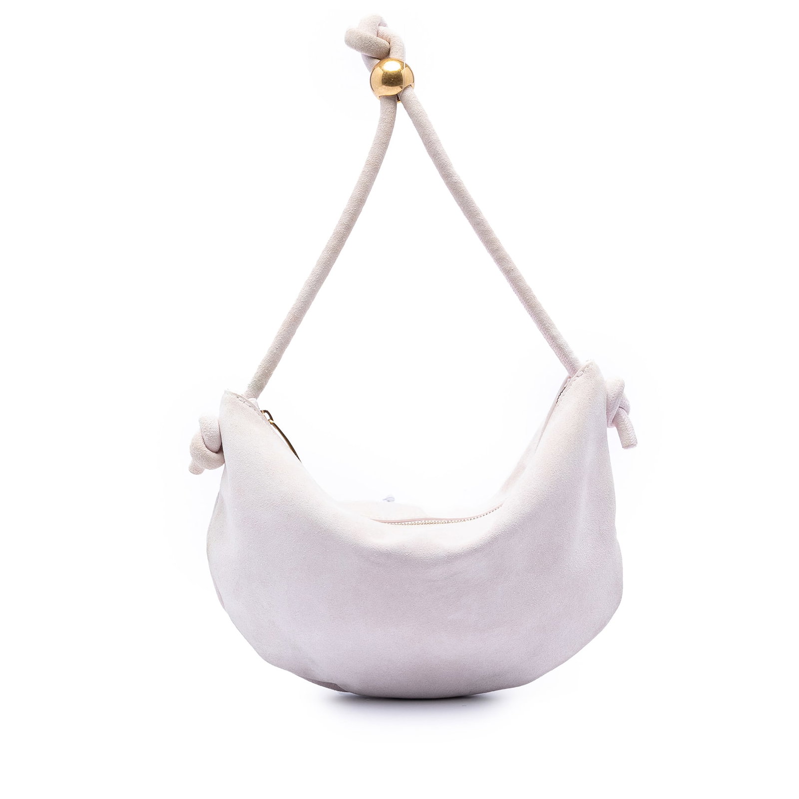 Bottega Veneta pink suede hobo bag Turn Pouch: Bottega Veneta pink suede hobo bag Turn Pouch This Bottega Veneta Suede Turn Pouch is a hobo bag crafted from pink suede leather, featuring a rolled leather strap and a top zip closure. Made in Italy,