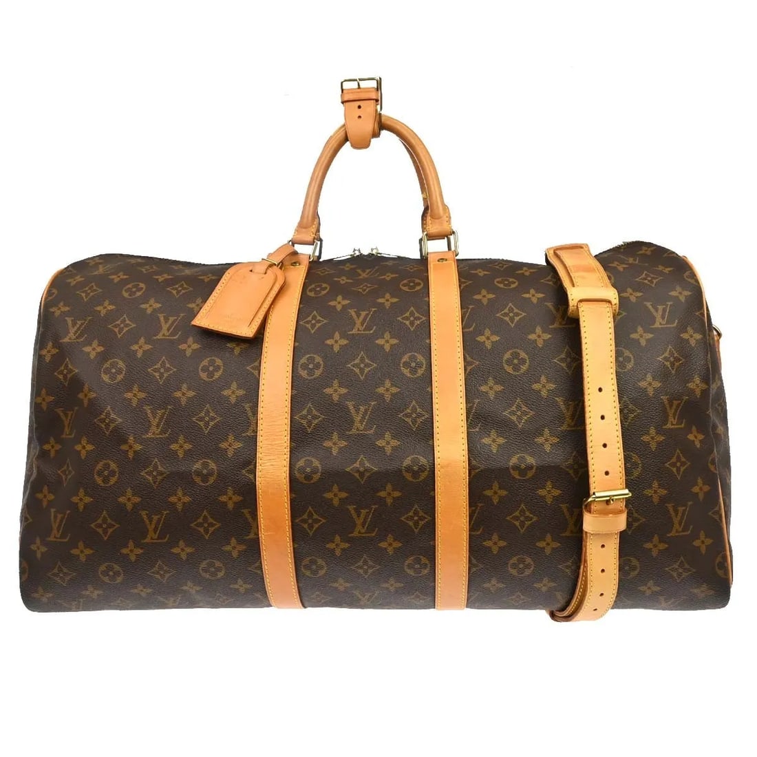 Louis Vuitton Keepall Bandouliere canvas duffel bag brown: Louis Vuitton Keepall Bandouliere canvas duffel bag brown Louis Vuitton Keepall Bandouliere in brown monogram canvas. This unisex travel bag is made in France and remains in good condition with visibl