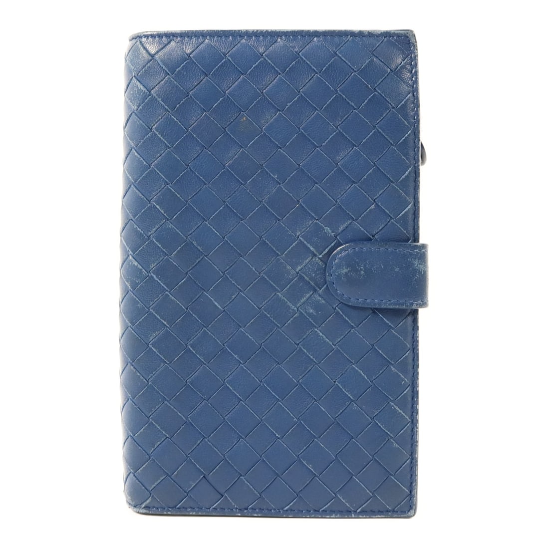 Bottega Veneta Blue Lambskin Long Bifold Wallet: Bottega Veneta Blue Lambskin Long Bifold Wallet This Bottega Veneta BV long bifold wallet is crafted from blue lambskin leather and designed for women. It features a classic bifold style, offering bot