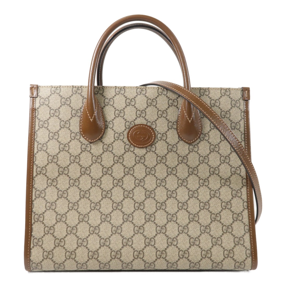 Gucci GG Brown PVC Coated Canvas Retro 2way Tote Shoulder Bag Gold Hardware: Gucci GG Brown PVC Coated Canvas Retro 2way Tote Shoulder Bag Gold Hardware This Gucci GG Retro Tote is a versatile 2-way shoulder bag crafted from durable brown PVC coated canvas. Featuring the signa