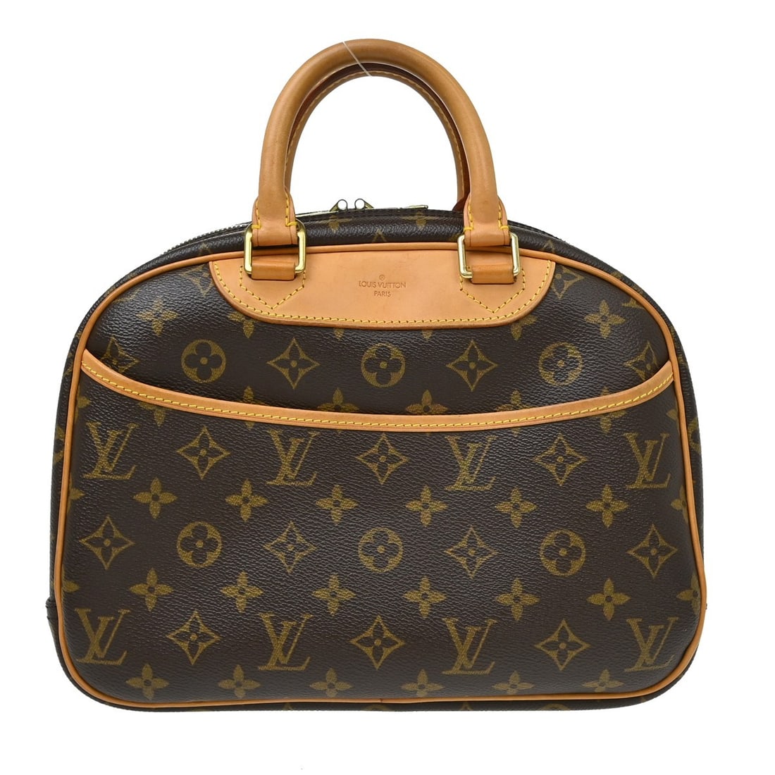 Louis Vuitton Trouville Monogram Canvas Handbag M42228 Brown: Louis Vuitton Trouville Monogram Canvas Handbag M42228 Brown Vintage Louis Vuitton Trouville handbag in brown Monogram canvas and leather with double handles and a zip closure. The bag features an ivo