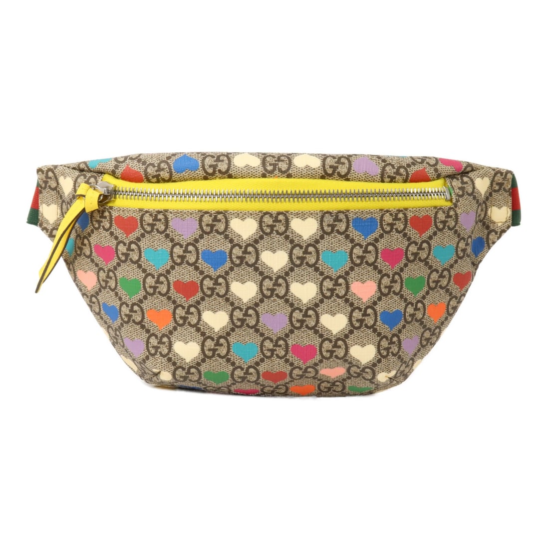 GUCCI 502095 Kids Waist Bag Brown Yellow Coated Canvas: GUCCI 502095 Kids Waist Bag Brown Yellow Coated Canvas Compact Gucci GG Kids waist bag in brown and yellow coated canvas. This unisex design can be worn as a waist bag or body bag and is made in Italy
