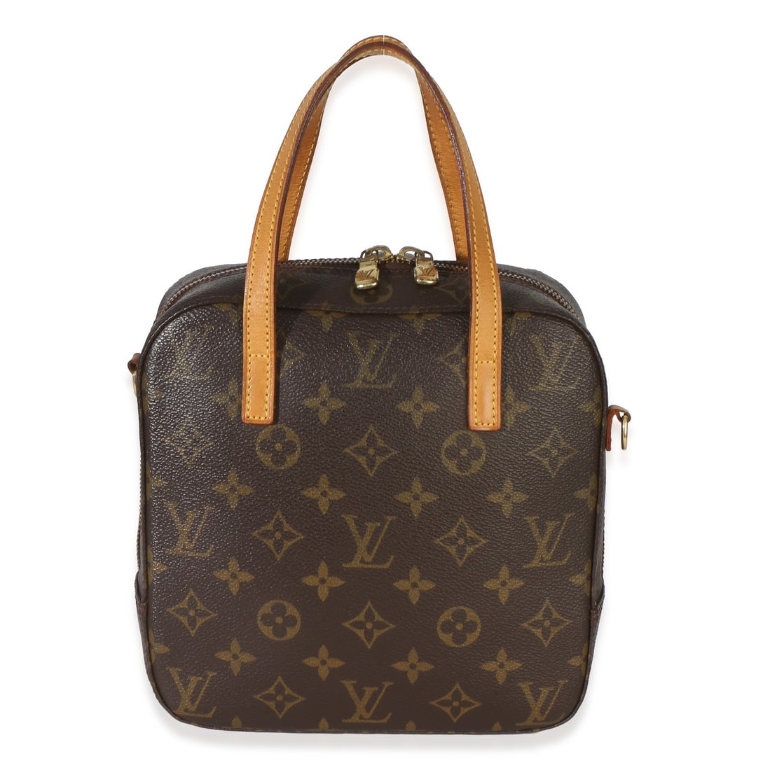 Louis Vuitton Spontini Monogram Coated Canvas Top Handle Bag: Louis Vuitton Spontini Monogram Coated Canvas Top Handle Bag This Louis Vuitton Spontini is a vintage evening bag crafted from brown monogram coated canvas with a zip-top closure and gold-tone hardwar