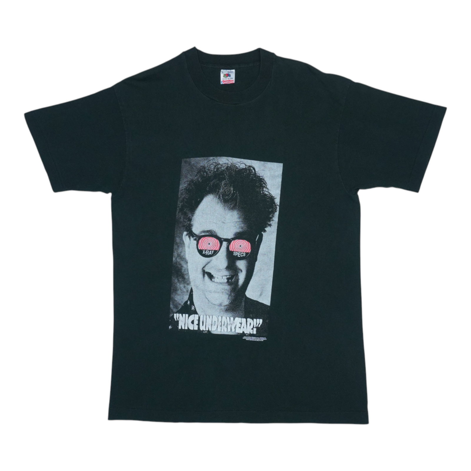 Vintage 1994 X-Ray Specs Nice Underwear Graphic Black Cotton Shirt XL (1 of 5)