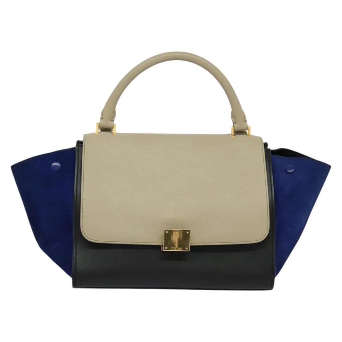 Celine Tricolor Trapeze Leather Handbag in Beige (1 of 18)