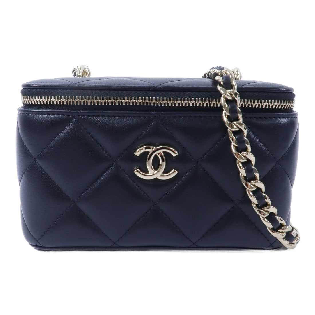CHANEL Vanity Case Black Lambskin Chain Shoulder Bag AP2460 GHW (1 of 15)