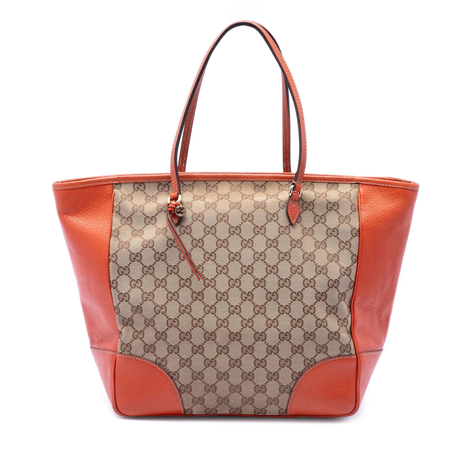 Gucci GG Canvas Bree Tote Bag Beige Leather Trim (1 of 6)