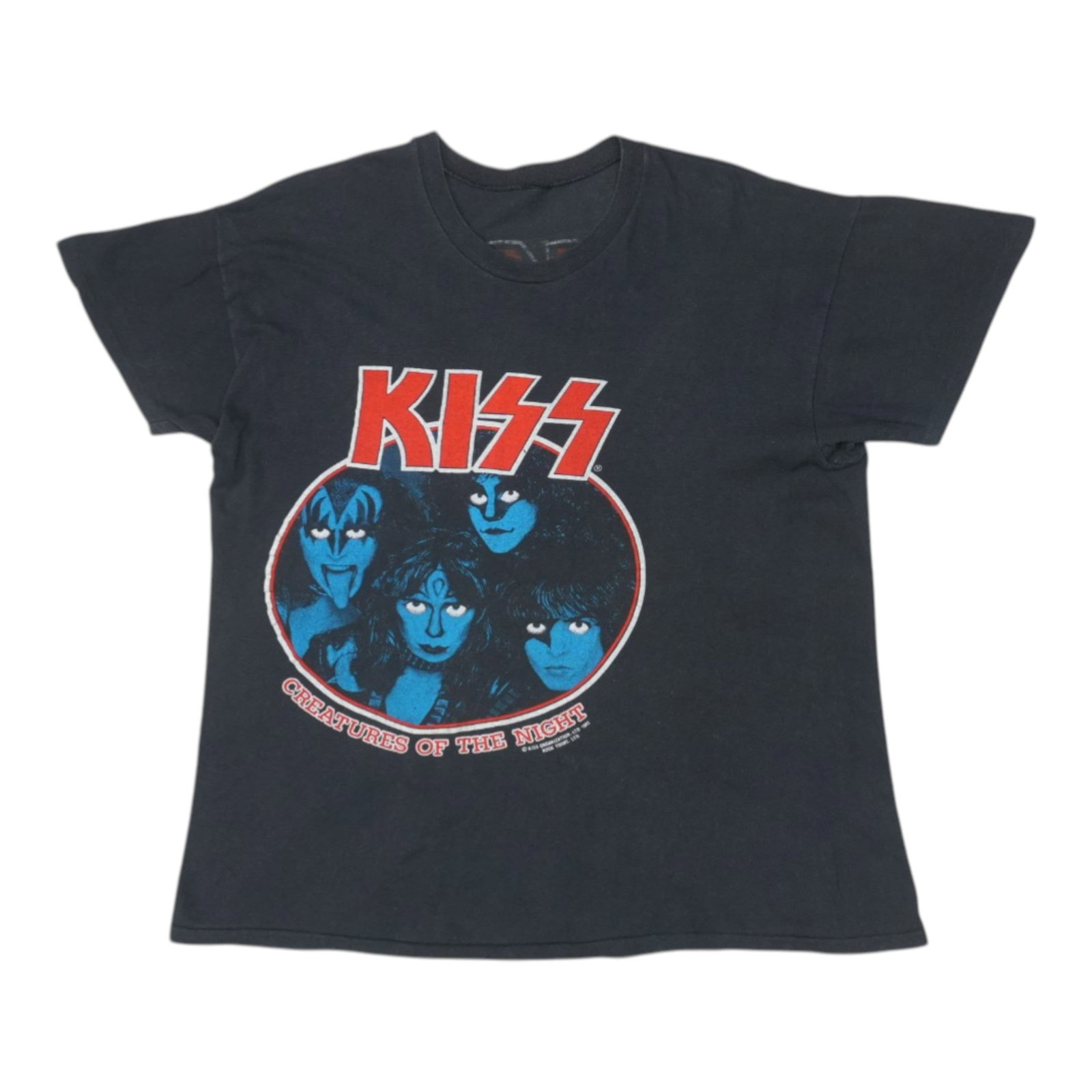 Vintage 1982 Black Cotton Kiss Creatures Of The Night Tour T-Shirt: Vintage 1982 Black Cotton Kiss Creatures Of The Night Tour T-Shirt This original vintage 1982 Kiss Creatures Of The Night Tour shirt features front and back graphics authentic to the era. Made from 10
