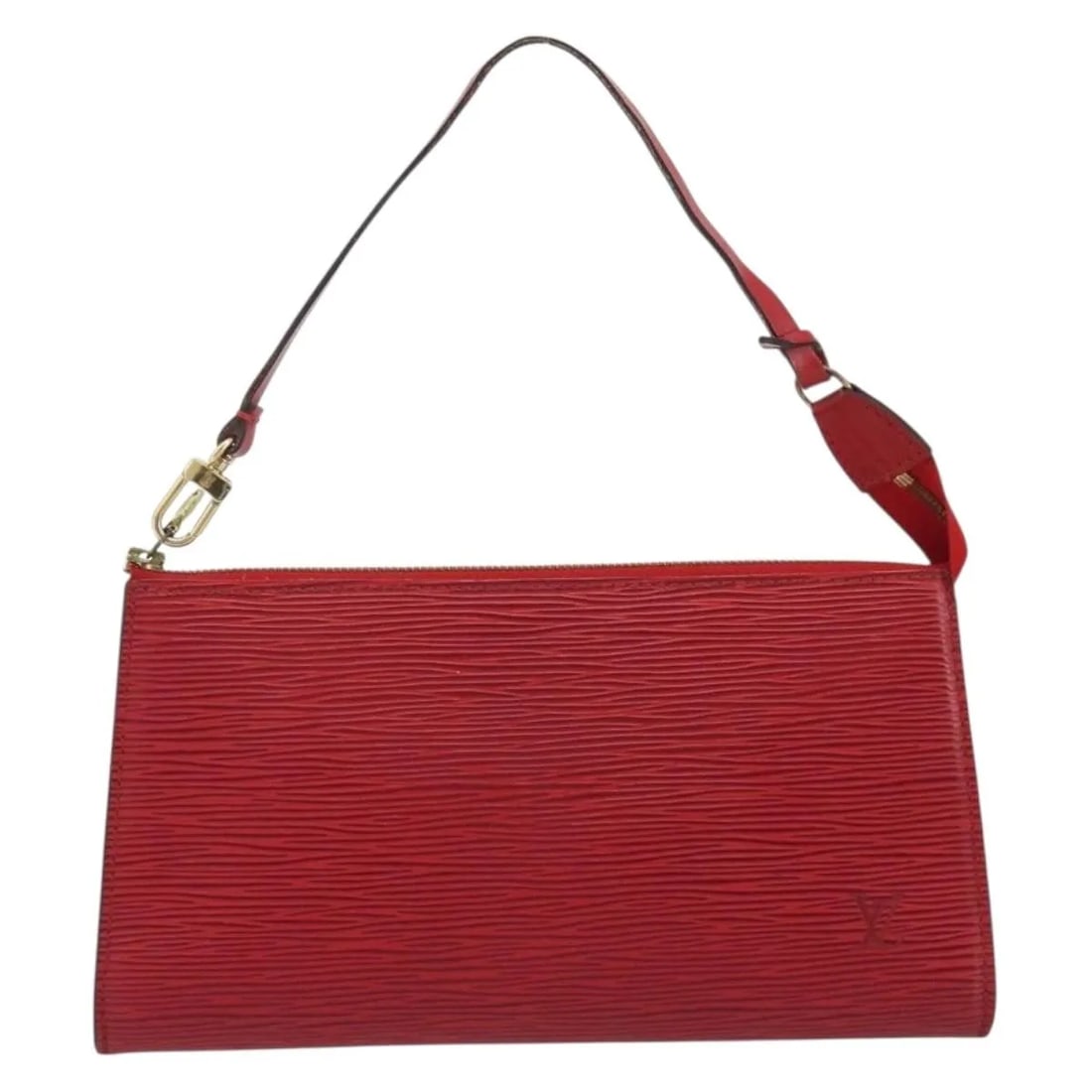 Louis Vuitton Pochette Accessoires Red Epi Leather Pouch: Louis Vuitton Pochette Accessoires Red Epi Leather Pouch Louis Vuitton Pochette Accessoires in red leather. This women's handbag is made in France and is presented in good condition with light overall