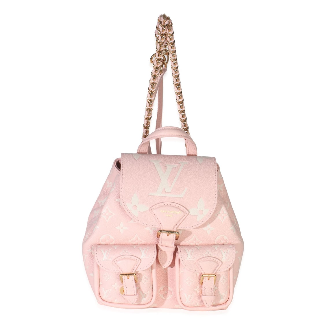 Louis Vuitton Backup Backpack Pink Monogram Empreinte Leather: Louis Vuitton Backup Backpack Pink Monogram Empreinte Leather This Louis Vuitton Backup Backpack features the signature Monogram Empreinte leather in a pink Opale color. Designed for versatility, the 