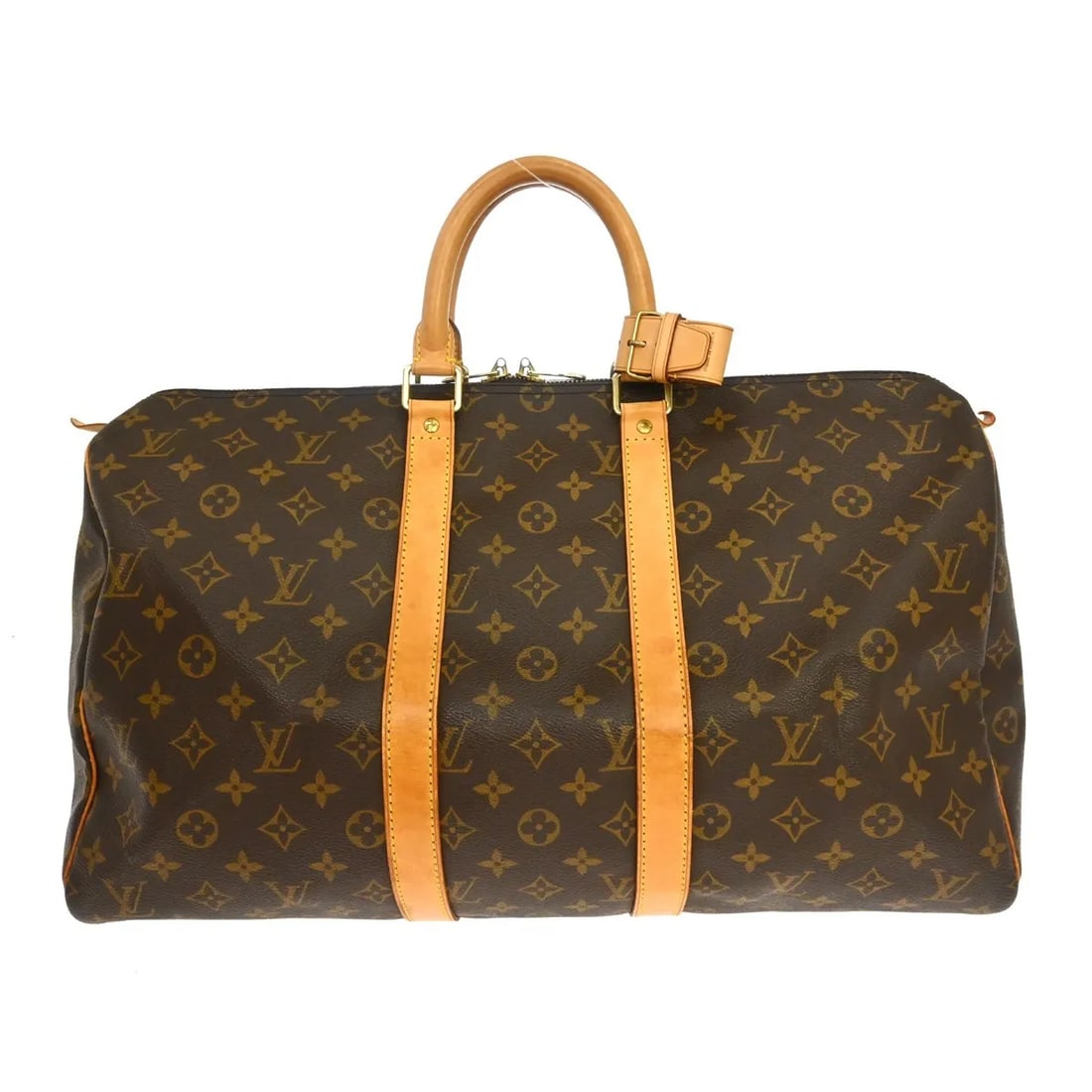 Louis Vuitton Keepall Monogram Canvas Travel Bag: Louis Vuitton Keepall Monogram Canvas Travel Bag This Louis Vuitton Keepall Bag features the iconic Monogram Canvas in a classic brown color. Designed for unisex use, the bag shows visible signs of we