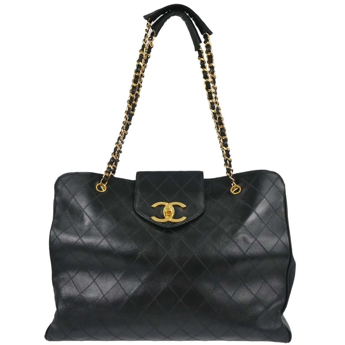 Chanel Vintage Supermodel Weekender Black Leather Travel Bag: Chanel Vintage Supermodel Weekender Black Leather Travel Bag A Chanel Vintage Supermodel Weekender in black leather. This travel-ready bag features the classic quilted look and is presented in good co