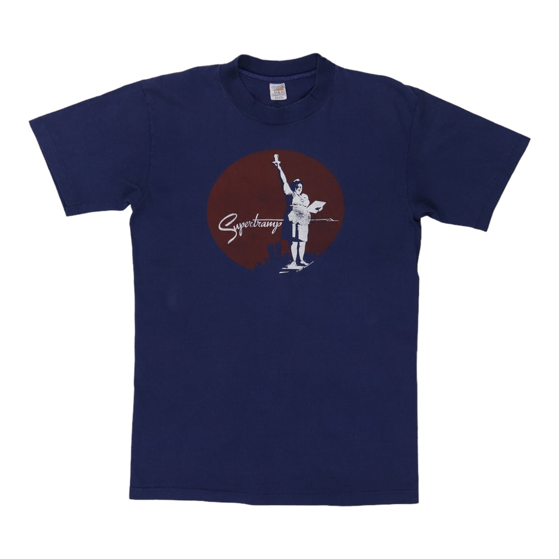 Vintage 1978 Supertramp Breakfast In America Blue Cotton Band Shirt (1 of 6)