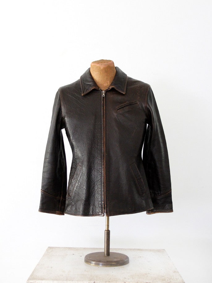 Vintage John Michael 1980s Leather Jacket with Zipper Closure (1 of 6)
