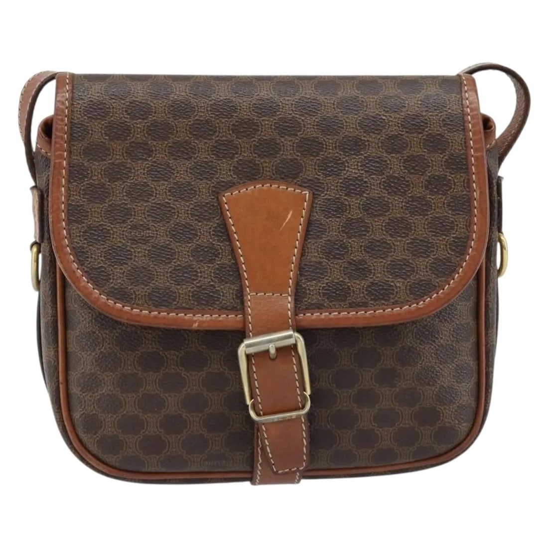 Celine Vintage Macadam Shoulder Bag Brown PVC Leather (1 of 18)