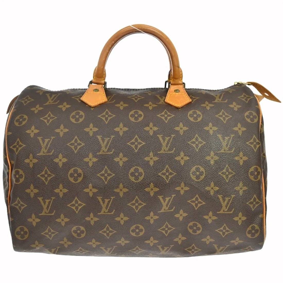Louis Vuitton Speedy handbag in brown monogram canvas: Louis Vuitton Speedy handbag in brown monogram canvas Louis Vuitton Speedy handbag in brown monogram canvas. This piece is made in France and is presented in fair condition with visible wear. The exte