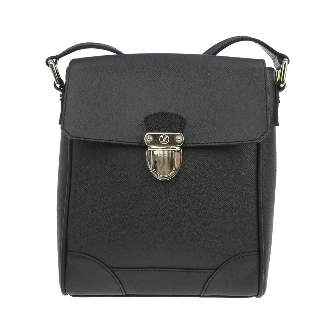 Louis Vuitton Luka Taiga Leather Crossbody Bag Black M31192: Louis Vuitton Luka Taiga Leather Crossbody Bag Black M31192 Louis Vuitton Taiga Luka crossbody bag in black Taiga leather with silver-tone hardware and an adjustable leather strap. This medium bag fea