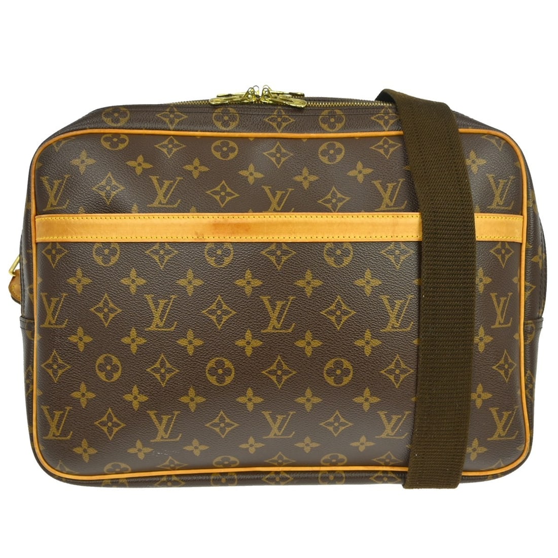 Louis Vuitton Reporter GM Monogram Canvas Crossbody Bag M45252: Louis Vuitton Reporter GM Monogram Canvas Crossbody Bag M45252 Louis Vuitton Reporter GM shoulder bag in brown Monogram canvas with leather trim. This women's shoulder bag features a zip closure, adju