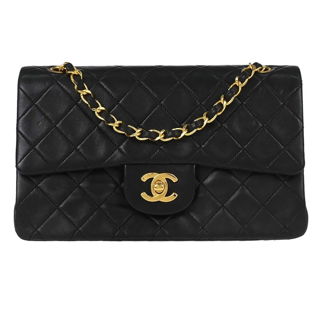 Chanel Timeless Classic Double Flap Leather Handbag Black: Chanel Timeless Classic Double Flap Leather Handbag Black Chanel Timeless - Classic Double Flap in black leather. This piece is presented in very good condition overall, with scratches on the exterior