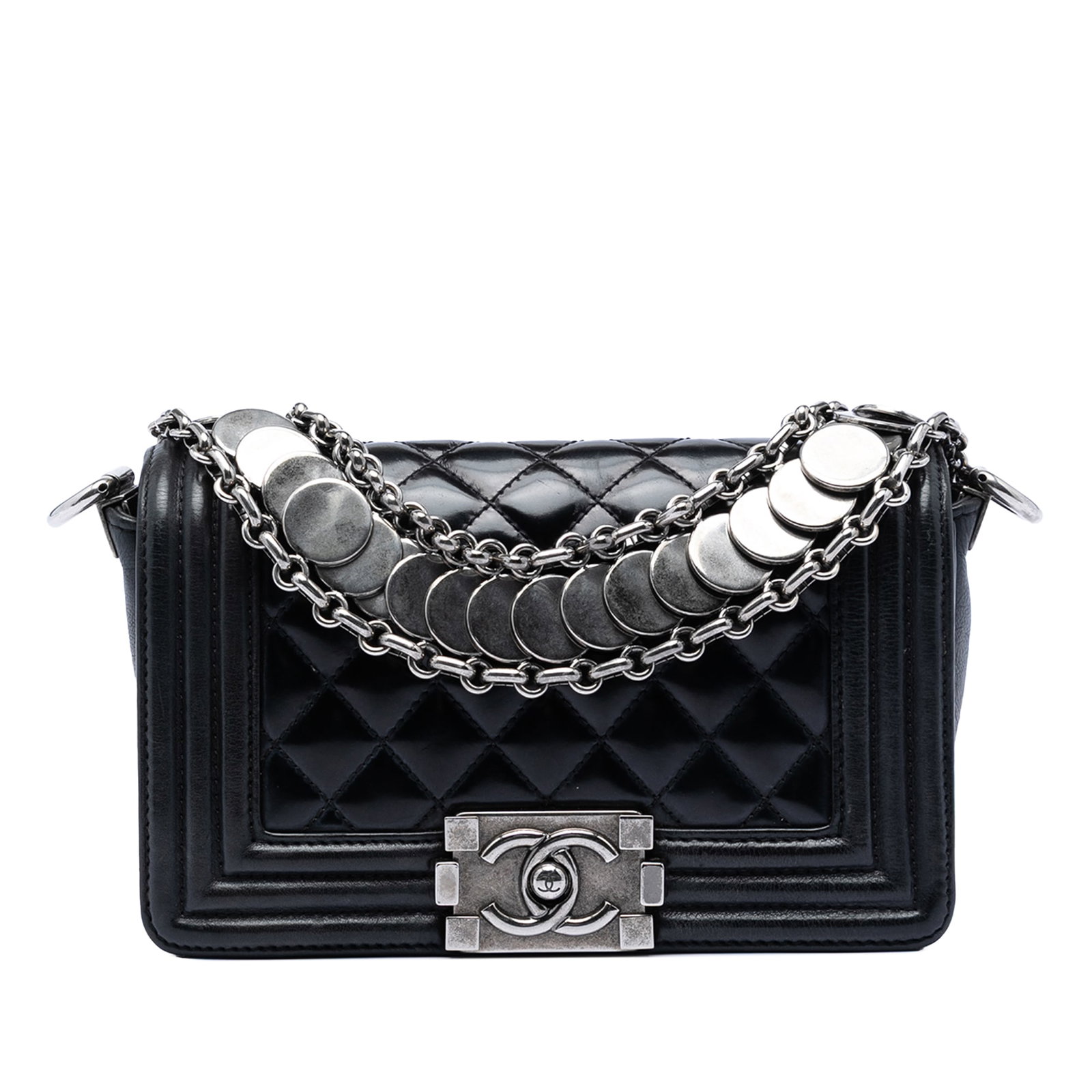 Chanel Boy Flap Patent Quilted Medallion Bag (1 of 6)