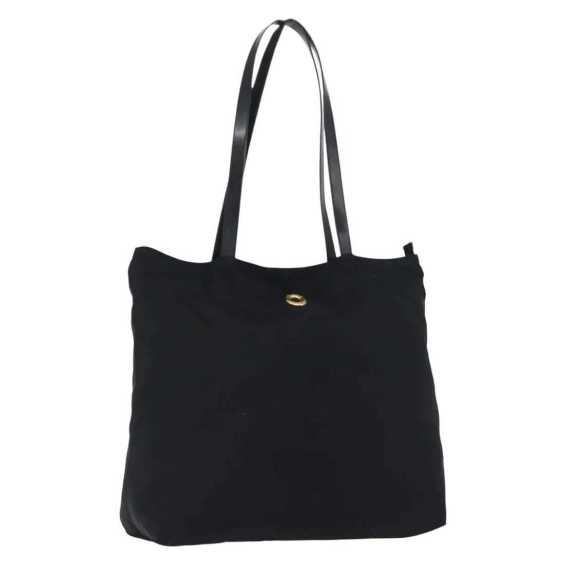 Celine Circle Logo Black Nylon Bag Made in Italy: Celine Circle Logo Black Nylon Bag Made in Italy A Celine Circle logo nylon bag in black, presented in good vintage condition with honest wear. The exterior shows some shape loss and corner rubbing. T