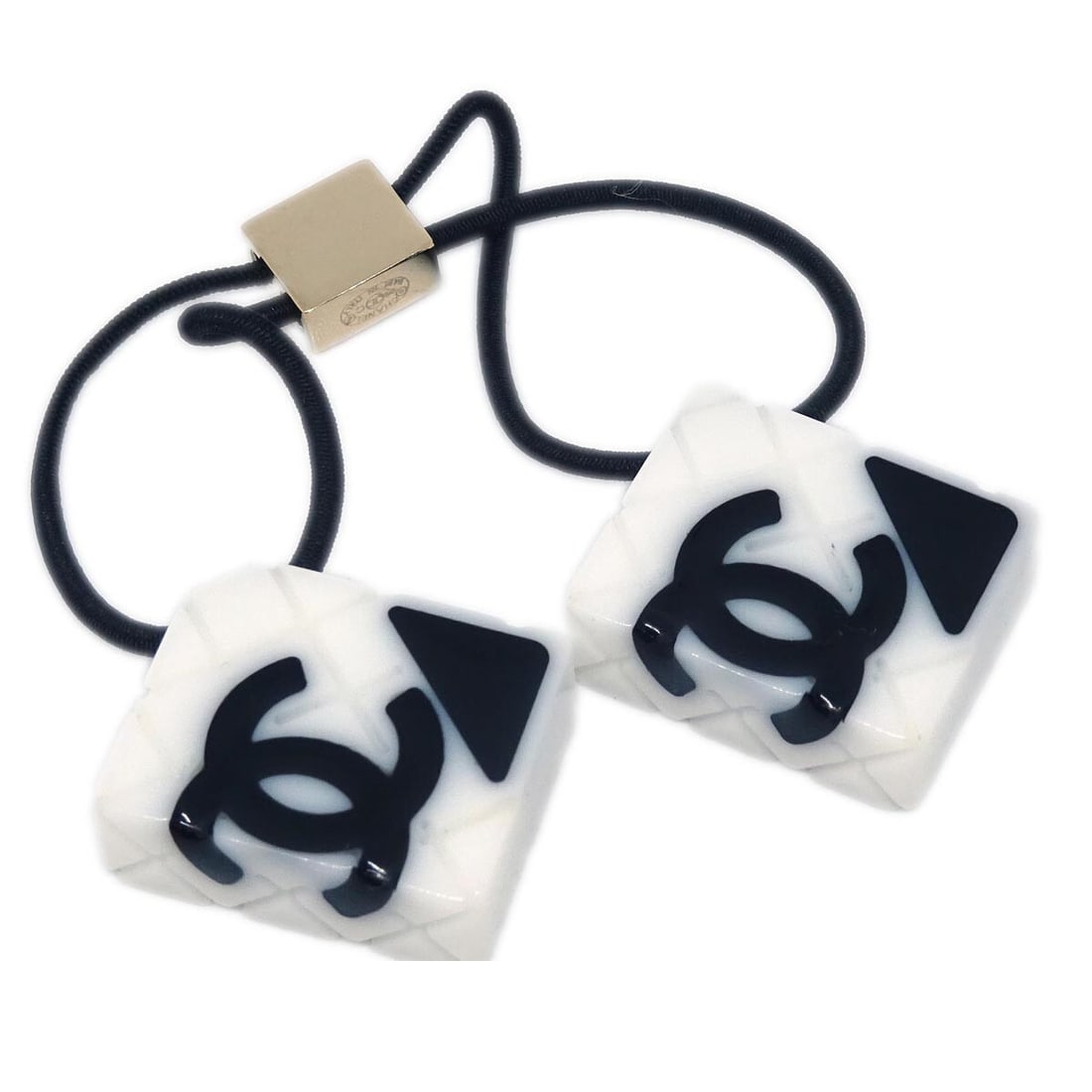 Chanel 05C Black Acrylic Headband Hair Accessory: Chanel 05C Black Acrylic Headband Hair Accessory Chanel women's headband in black acrylic with a geometric charm detail. Made in Italy, this hair accessory is designed for casual wear and is described