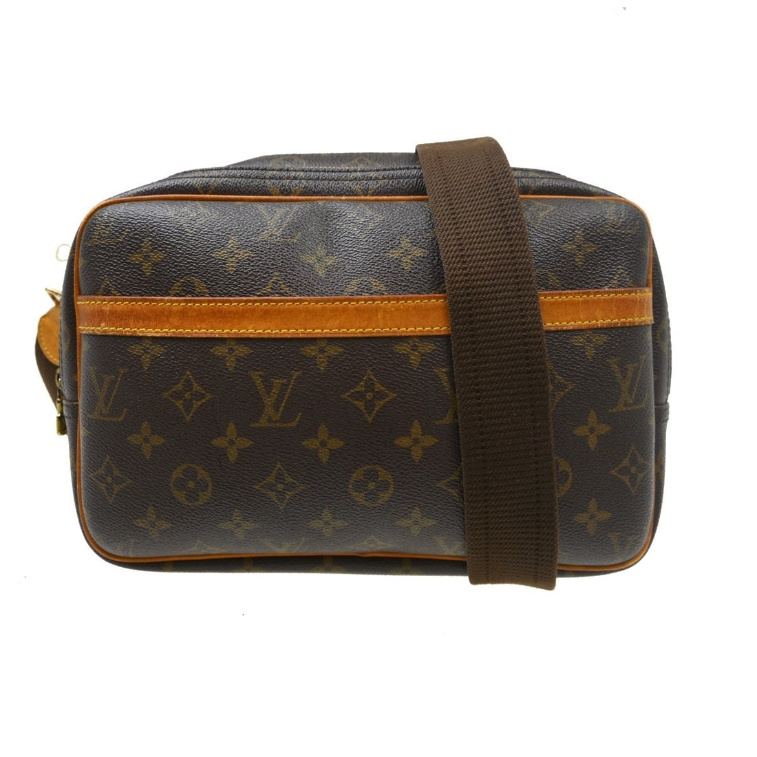 Louis Vuitton Reporter PM Monogram Canvas Crossbody Bag M45254: Louis Vuitton Reporter PM Monogram Canvas Crossbody Bag M45254 Vintage Louis Vuitton Reporter PM shoulder bag in brown Monogram canvas with leather trim. This medium bag features a zip closure, an adj