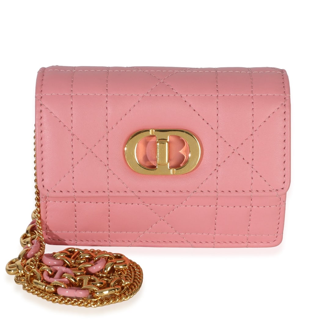 Christian Dior Miss Caro Micro Chain Bag Pink Calfskin: Christian Dior Miss Caro Micro Chain Bag Pink Calfskin This Christian Dior Pink Macrocannage Calfskin Micro Miss Caro Chain Bag features a compact silhouette crafted from pink leather with signature m