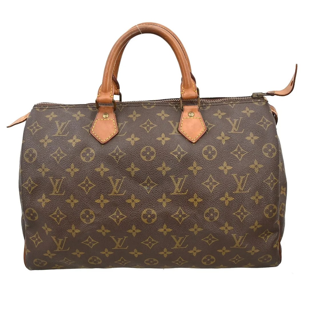 Louis Vuitton Speedy Brown Monogram Canvas Handbag: Louis Vuitton Speedy Brown Monogram Canvas Handbag Louis Vuitton Speedy handbag in brown monogram canvas. Made in France, this women's bag shows fair overall condition with visible wear throughout. Th