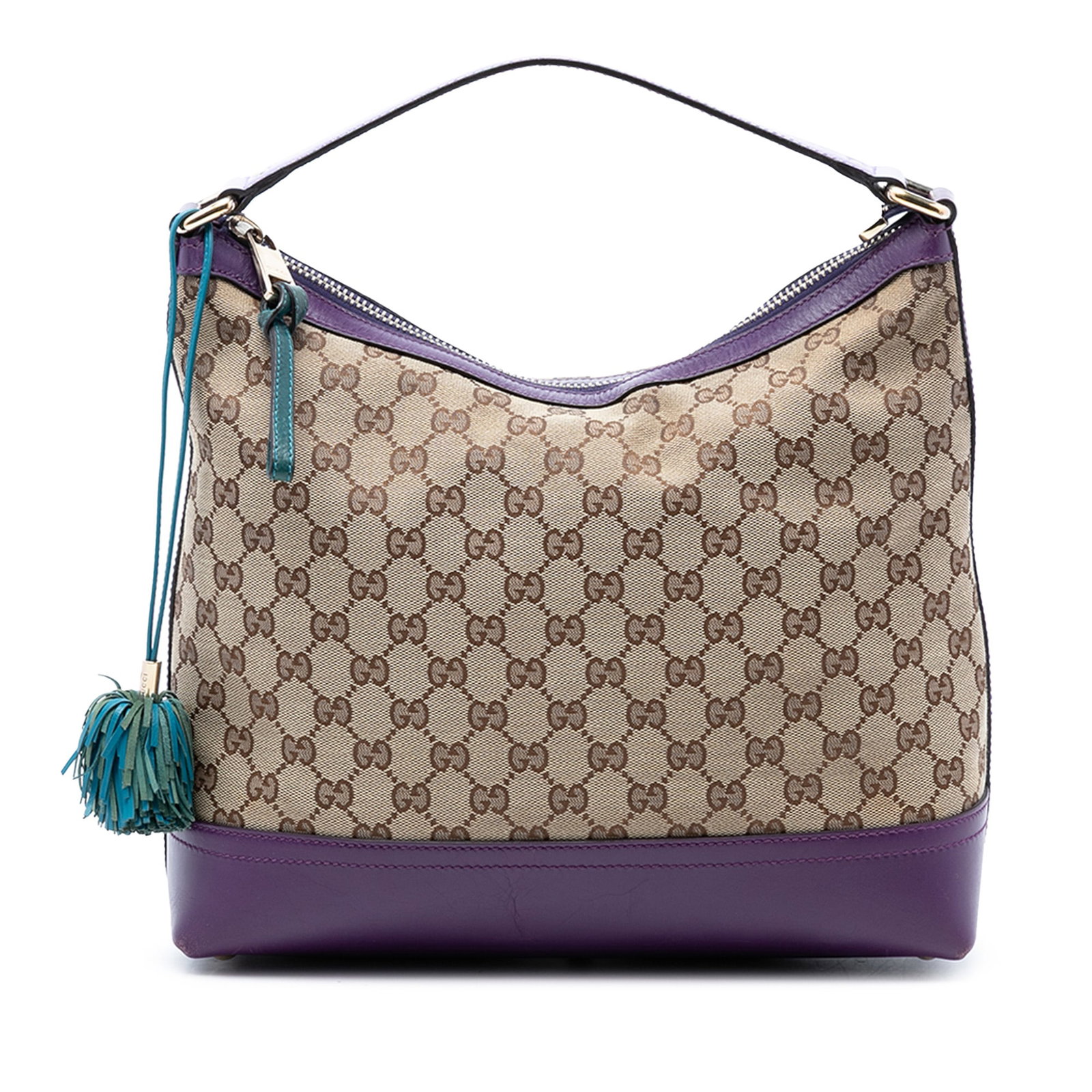 Gucci GG Canvas Cheer Beige Hobo Bag with Leather Trim (1 of 7)