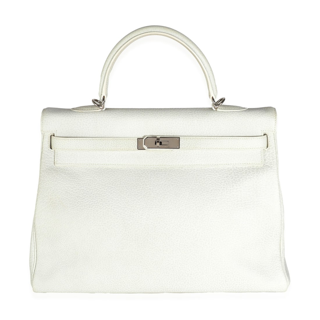 Hermes Kelly 35 Gris Perle Leather Shoulder Bag with Accessories: Hermes Kelly 35 Gris Perle Leather Shoulder Bag with Accessories Introducing the elegant Hermes Gris Perle White Buffalo Skipper Dalmatian Retourne Kelly 35, a stunning shoulder bag that combines luxu