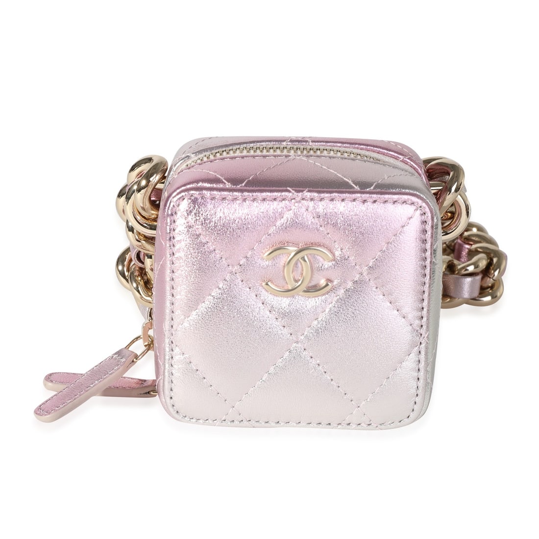 Chanel Coco Punk Chain Clutch Metallic Lambskin Leather (1 of 8)