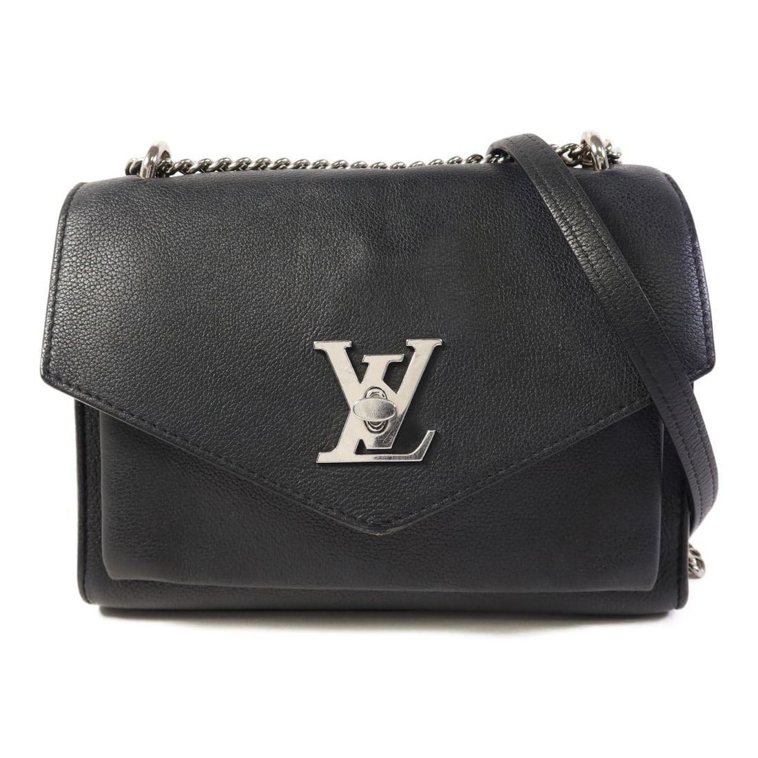 Louis Vuitton Mylockme M51418 Black Calfskin Shoulder Bag: Louis Vuitton Mylockme M51418 Black Calfskin Shoulder Bag Louis Vuitton Mylockme shoulder bag in black calfskin leather. This women's bag is made in France and shows reasonable wear and tear consisten