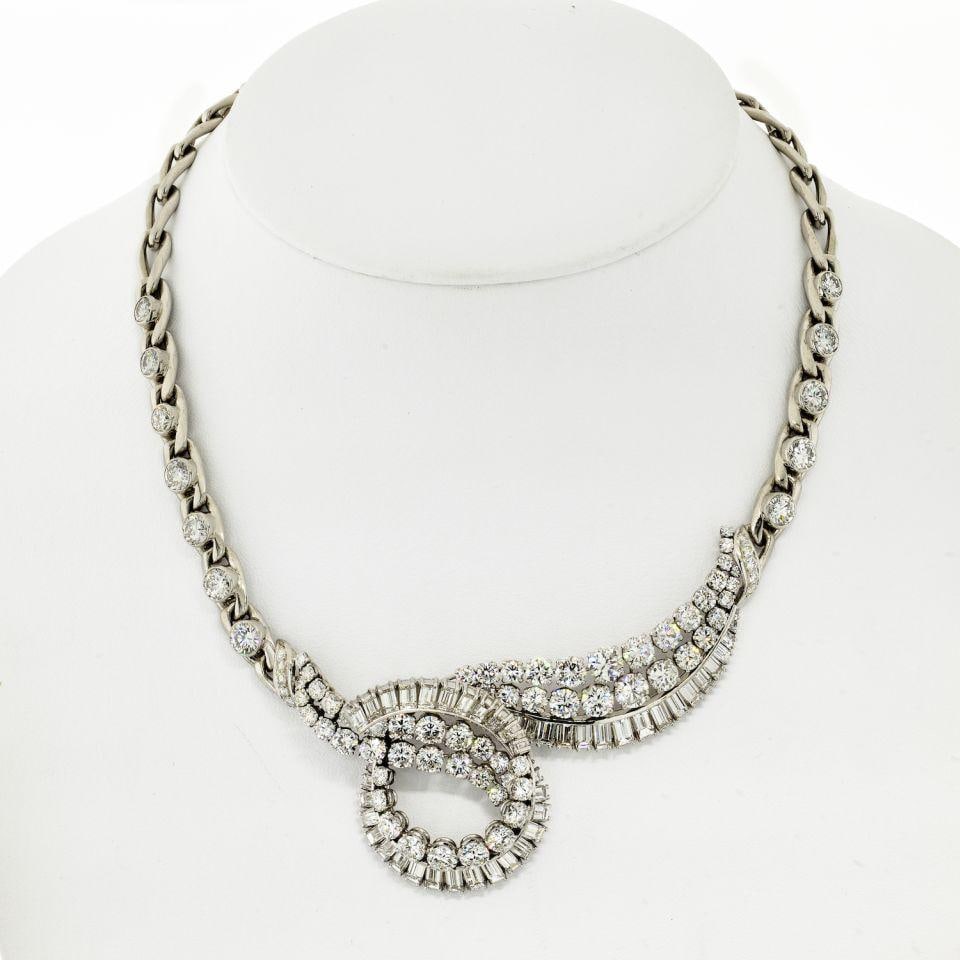 Bvlgari 1960s Platinum Necklace 40 Carat Diamond Signed Italy (1 of 4)