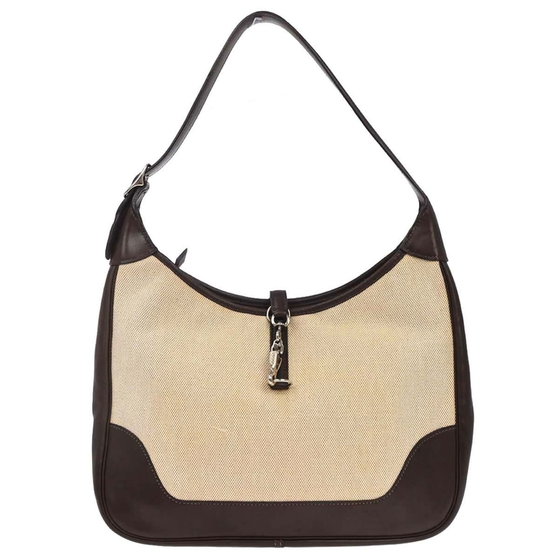 Hermes Trim 31 Shoulder Bag Beige Toile H Box Calf Chocolat (1 of 16)
