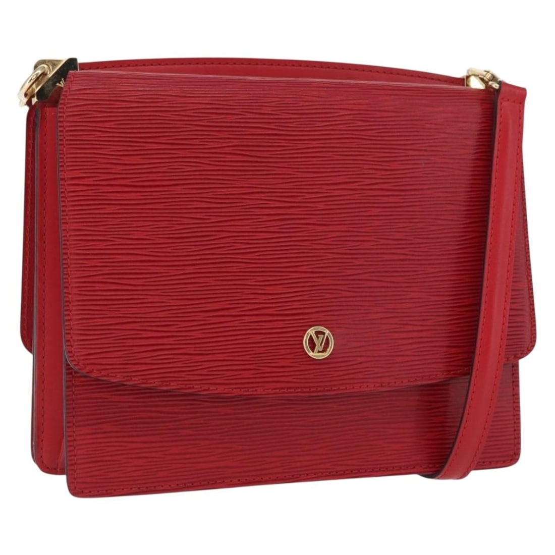 Louis Vuitton Epi Leather Red Grenel Shoulder Bag M52367: Louis Vuitton Epi Leather Red Grenel Shoulder Bag M52367 This Louis Vuitton Epi Grenel shoulder bag features a vibrant red Epi leather exterior with a structured silhouette. Made in France, it has a c