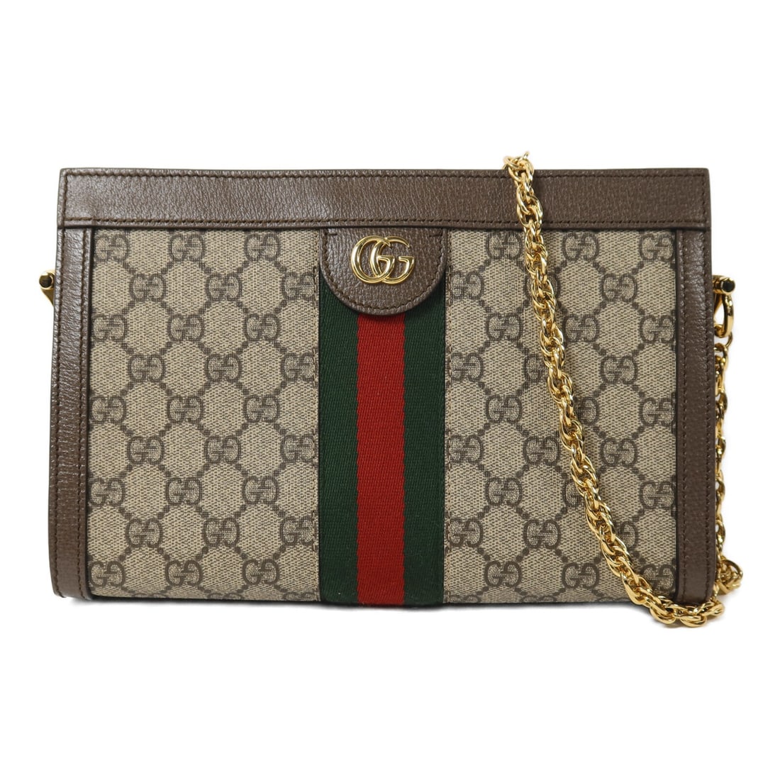 Gucci Ophidia 503877 Brown Coated Canvas Chain Shoulder Bag (1 of 16)