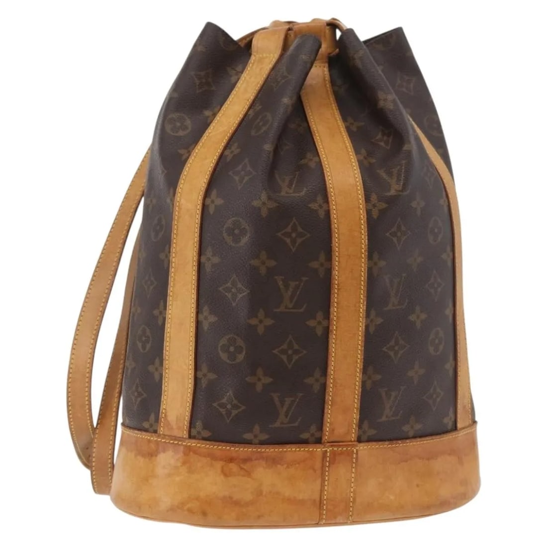 Louis Vuitton Randonnee Brown Monogram Canvas Backpack: Louis Vuitton Randonnee Brown Monogram Canvas Backpack This Louis Vuitton Randonnee Backpack features the iconic monogram canvas in brown and is designed for unisex use. The backpack shows visible sig