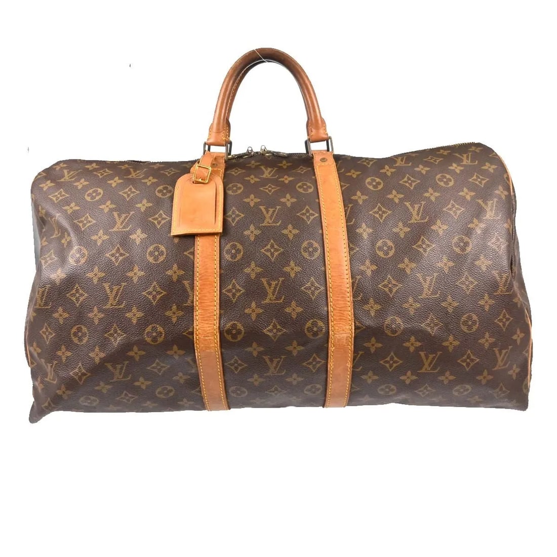 Louis Vuitton Keepall Unisex Brown Monogram Canvas Travel Bag: Louis Vuitton Keepall Unisex Brown Monogram Canvas Travel Bag Louis Vuitton Keepall in brown Monogram canvas. This unisex travel bag is made in France and is presented in fair condition with visible w