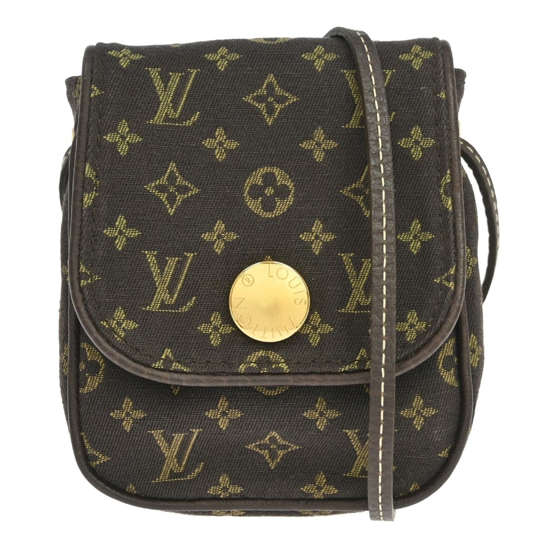 Louis Vuitton Cancun Mini Lin Monogram Pochette Shoulder Bag M95313: Louis Vuitton Cancun Mini Lin Monogram Pochette Shoulder Bag M95313 Vintage Louis Vuitton Monogram Mini Lin Pochette Cancun shoulder bag in brown with monogram pattern and logo accents. This mini pouc