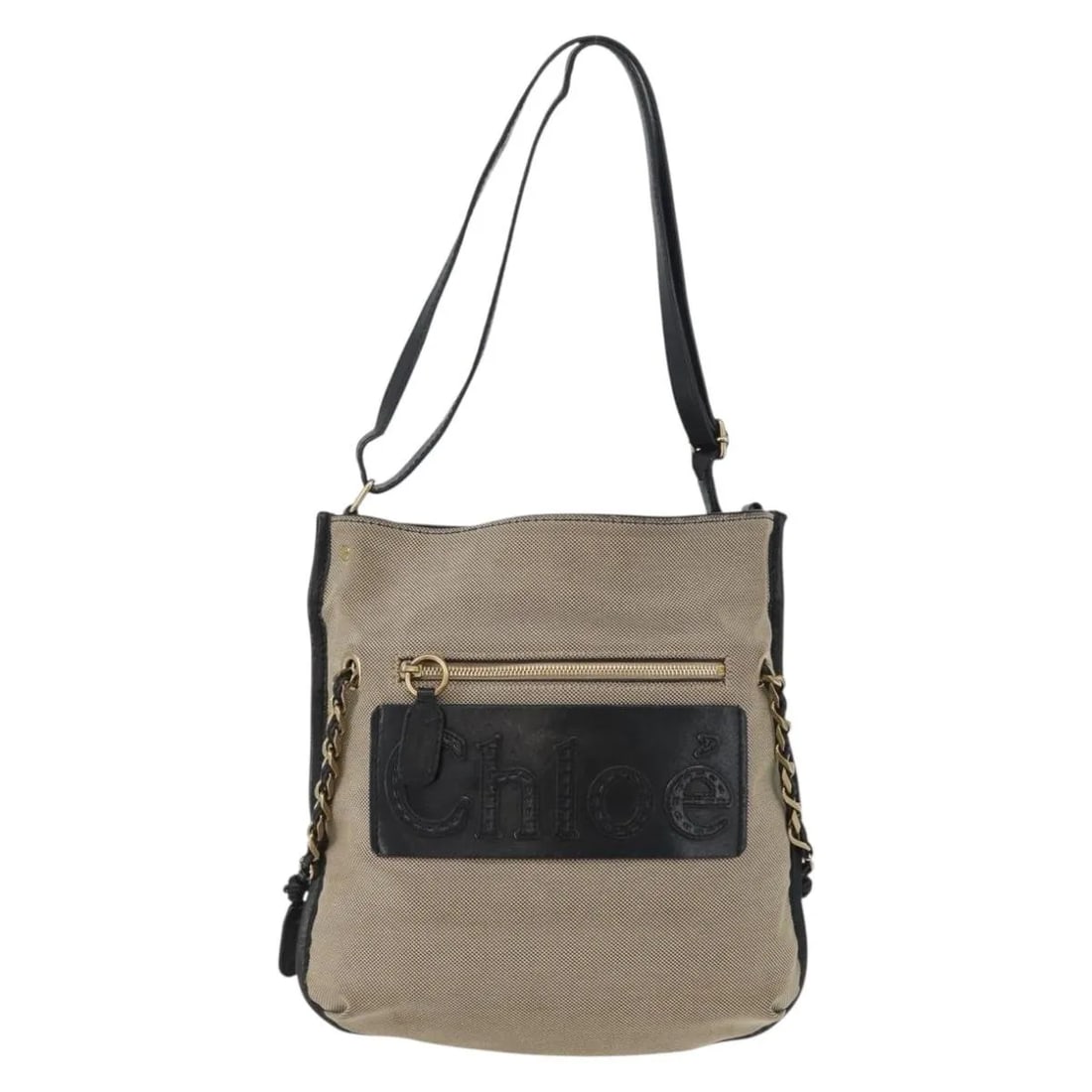 Chloe Vintage Beige Canvas Shoulder Bag Made in Italy: Chloe Vintage Beige Canvas Shoulder Bag Made in Italy This Chloe vintage shoulder bag is crafted from beige canvas and designed for women. Made in Italy, it features a spacious interior and a classic 