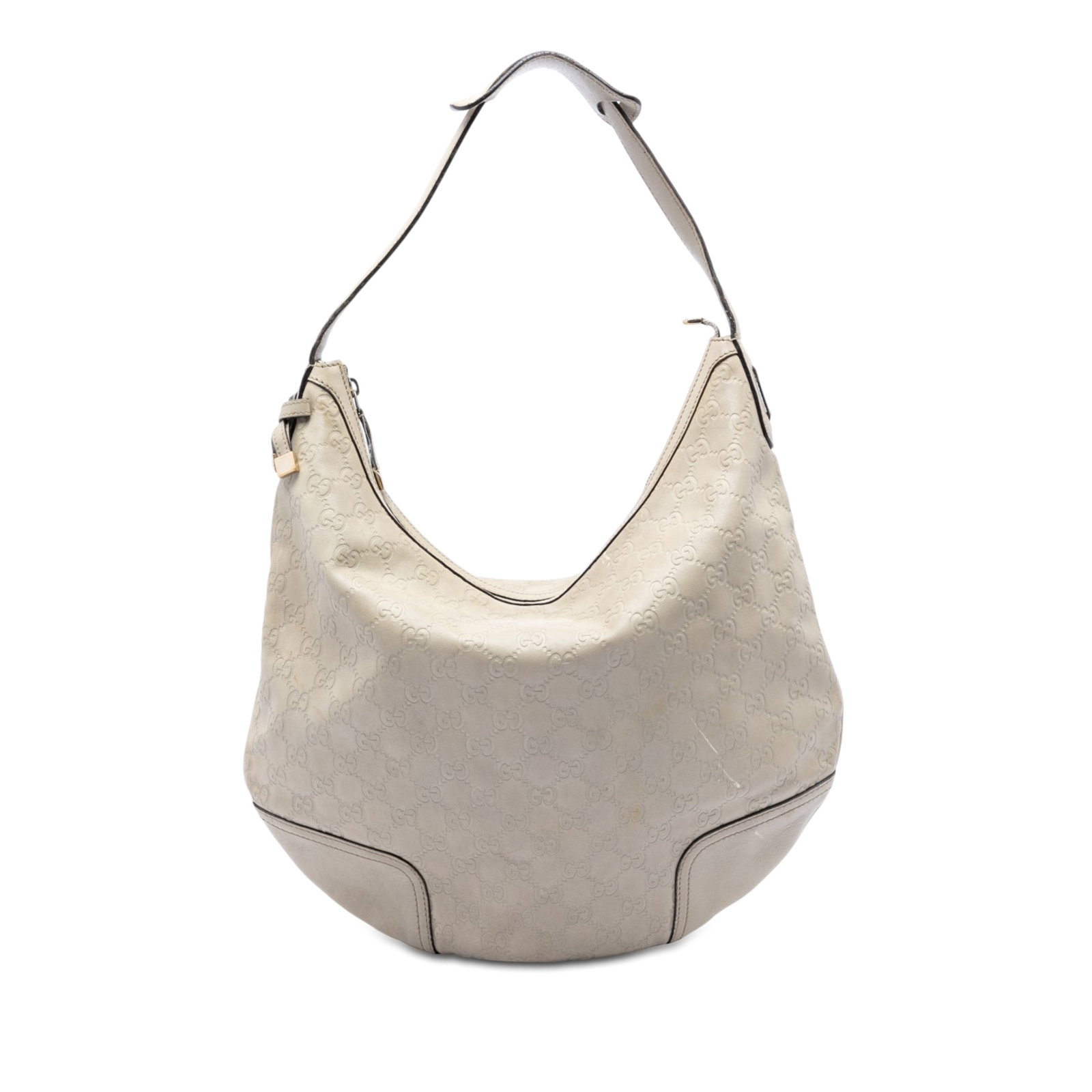 Gucci Large Guccissima Princy Leather Hobo Bag Beige: Gucci Large Guccissima Princy Leather Hobo Bag Beige Large Guccissima Princy Hobo in beige embossed leather with a flat leather strap, top zip closure, and interior zip and slip pockets. Made in Italy