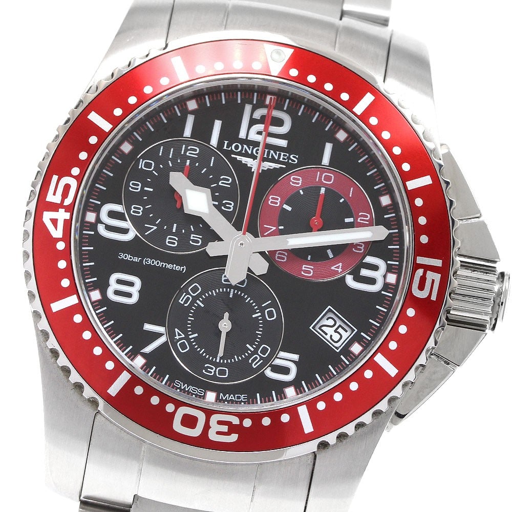 Longines HydroConquest Quartz Chronograph Men's Stainless Steel Watch: Longines HydroConquest Quartz Chronograph Men's Stainless Steel Watch This Longines HydroConquest L3.690.4 is a men's Swiss-made chronograph wristwatch featuring a stainless steel case and band. The w