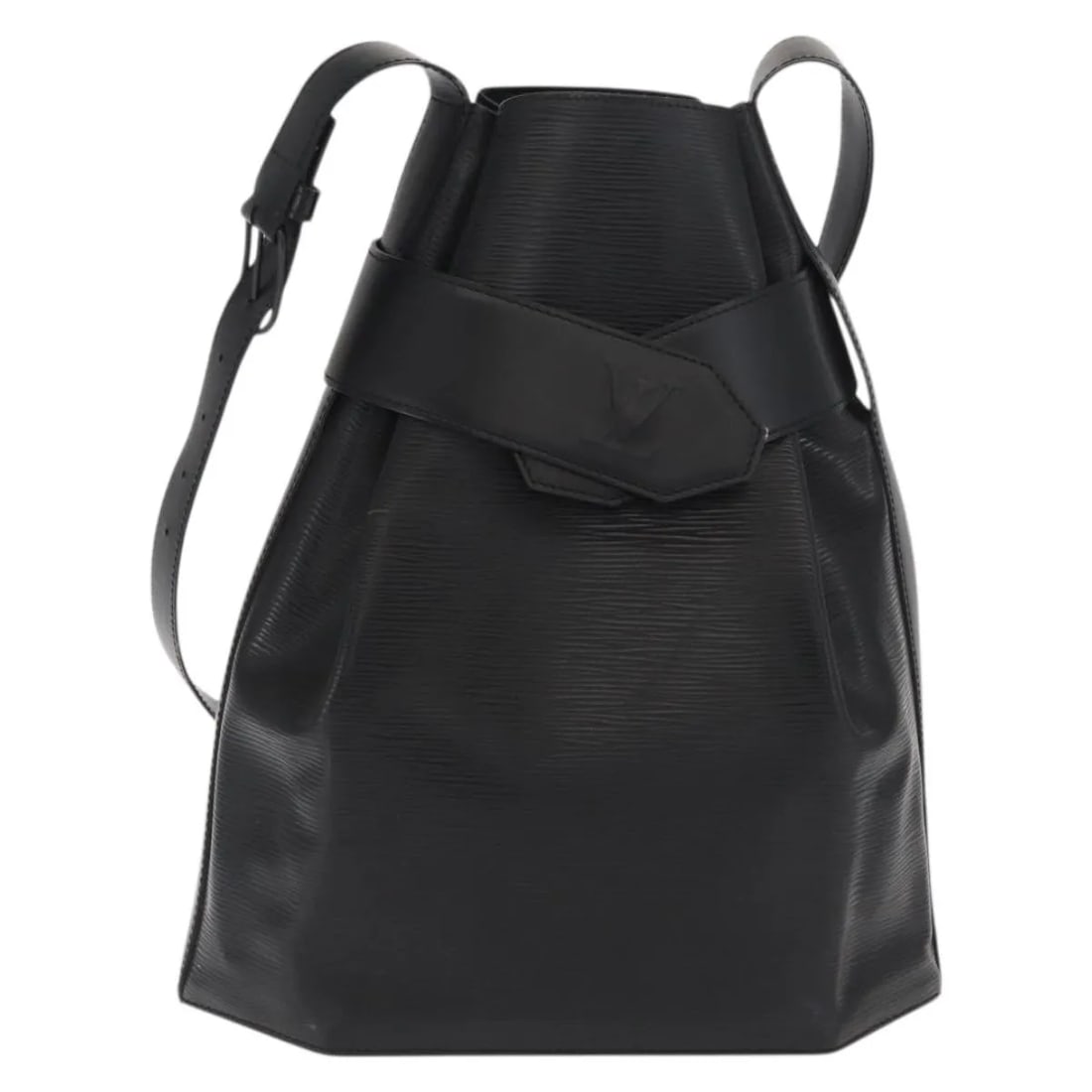 Black Epi Leather Sac d'Epaule Shoulder Bag by Louis Vuitton: Black Epi Leather Sac d'Epaule Shoulder Bag by Louis Vuitton This Louis Vuitton Vintage Sac d'Epaule handbag features black Epi leather and is designed for women. The bag displays signs of wear, inclu
